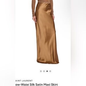 Saint Laurent Brown Silk Maxi Skirt